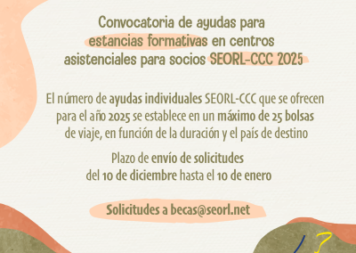 La SEORL-CCC refuerza la Formación Médica Continuada con 30.000 euros en ayudas para estancias formativas en 2025