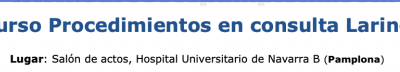 CURSO DE PROCEDIMIENTOS EN CONSULTA DE LARINGE