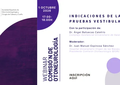Webinar “Indicaciones de las pruebas vestibulares”