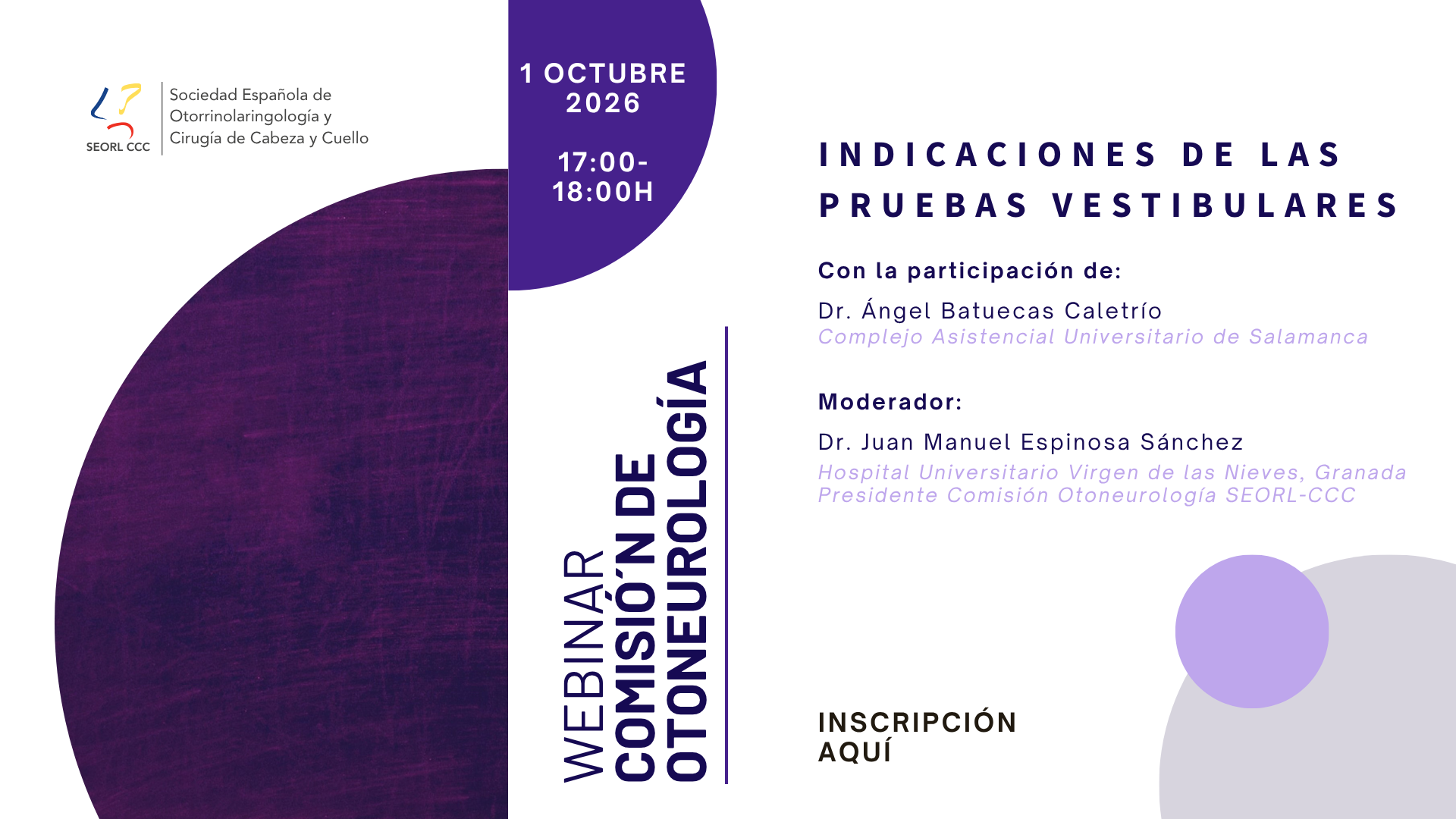 Otoneurología – Webinar 1 octubre
